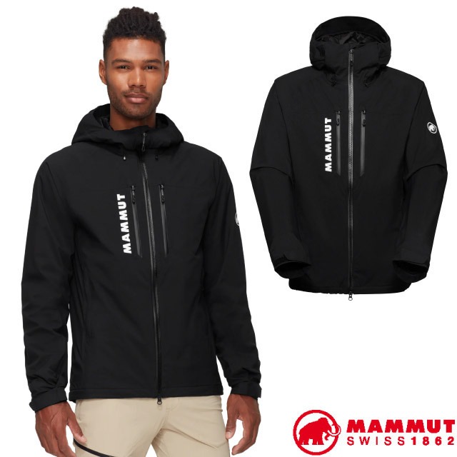 【MAMMUT 長毛象】男 Freeflight HS 輕量保暖防風防水連帽軟殼外套/1010-30960-0001 黑✿30E010
